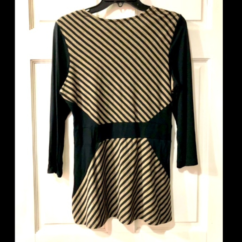 MILANO vintage women’s petite striped geometric blouse size PM EPLC - Picture 2 of 6
